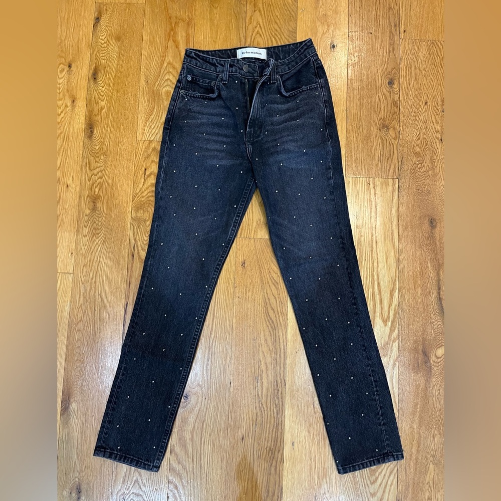 Reformation studded jeans